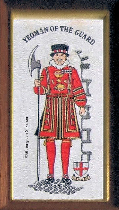 J & J Cash woven picture with image of a Yeoman of the Guard from the Tower of London