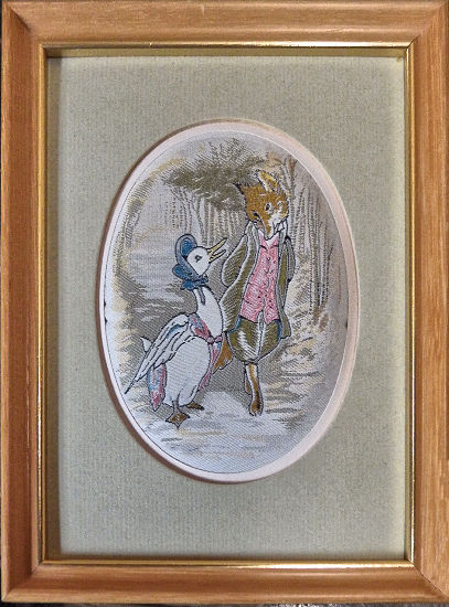 J & J Cash un-glazed woven padded picture with Jemima Puddle-duck