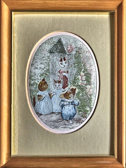 J & J Cash un-glazed woven padded picture with Tom Kitten