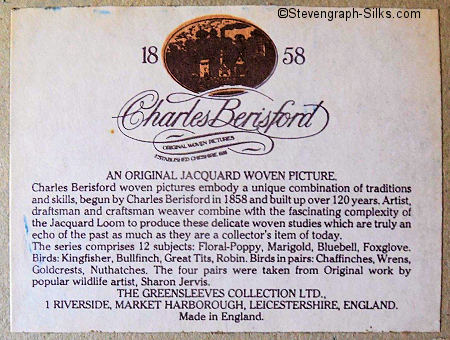 printed back label, with Berisford's name
