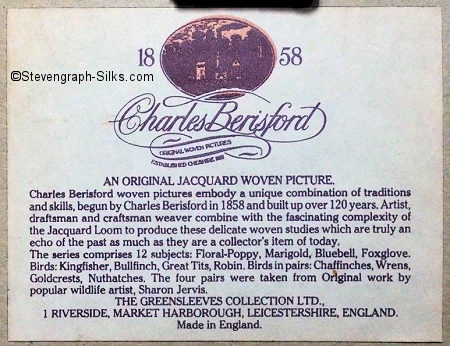 printed back label, with Berisford's name