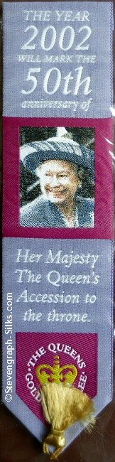 bookmark with words and portrait picture of Queen Elizabeth II