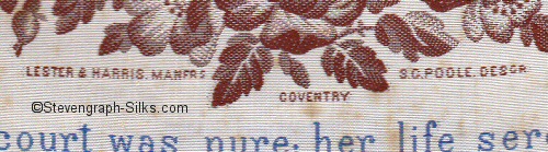 Close up of weavers credit