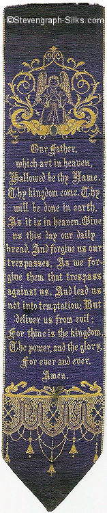 bookmark with woven words of The Lord's Prayer