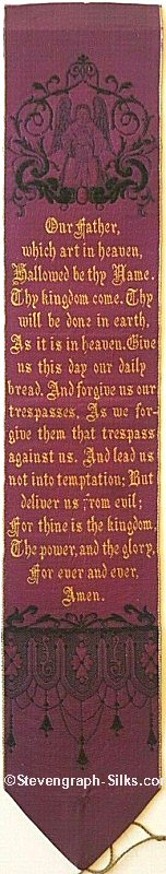 bookmark with woven words of The Lord's Prayer