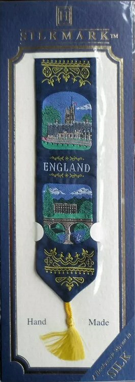 woven bookmark with word, ENGLAND