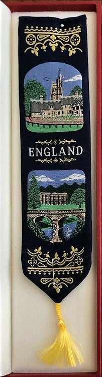 woven bookmark with word, ENGLAND
