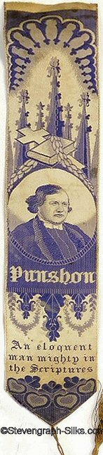 bookmark with portrait of Punshon and title words