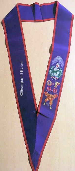 full viw of collar sash with images of typical Oddfellows symbols
