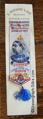 Bookmark with image of Queen Victoria on her 50th Anniversary as Queen