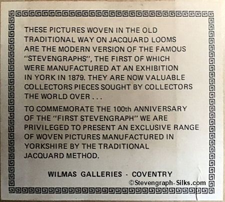 printed back label, with Wilmas name