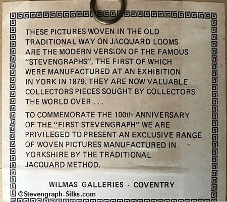 printed back label, with Wilmas name