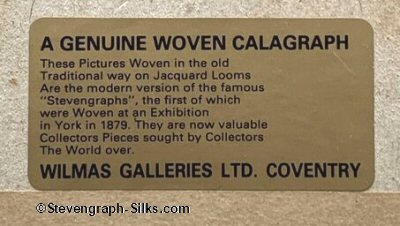 printed back label, with Wilmas name