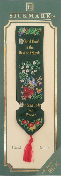 woven bookmark with A Good Book Is The Best Of Friends words