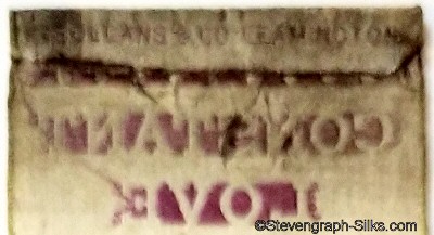 Bollans name woven on reverse of thos bookmark