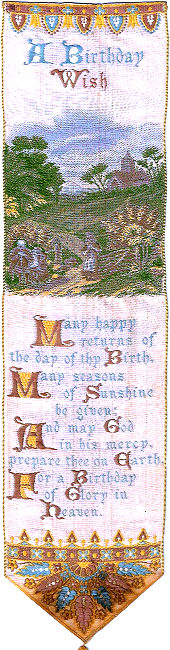 Bookmark with title words, image of rural scene