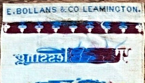 Bollans & Co. logo on the reverse top turn-over of this bookmark