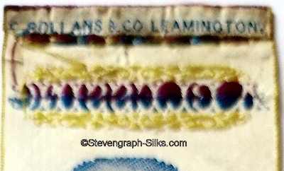 Bollans name woven on reverse of thos bookmark