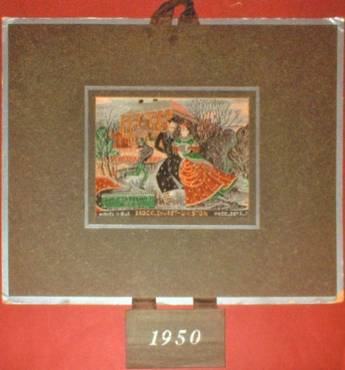 Brocklehurst-Whiston (BWA) silk image of Hurdsfield House as an original 1950 calendar