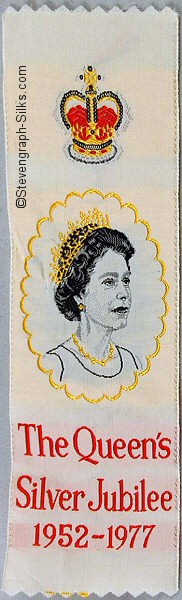 Short bookmark with portrait of Her Majesty, Queen Elizabeth II, and title words