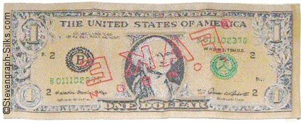 loose silk in the design of a USA dollar bill