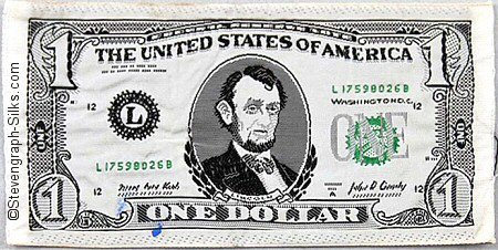 loose silk in the design of a USA dollar bill