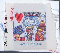 loose silk with image of King of Hearts playing card