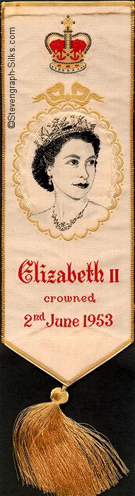 Bookmark with delicate image of Queen Elizabeth II portrait and gold silk tassle