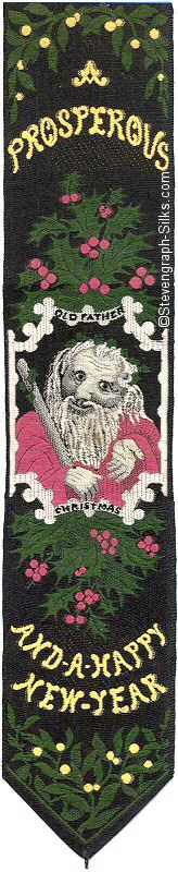 Bookmark with words and image of Father Christmas to represent the word "Christmas"