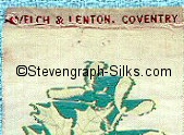 Welch & Lenton logo on the reverse top turn over of this bookmark