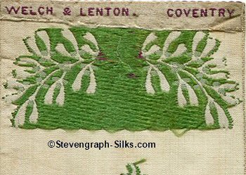 Welch & Lenton logo on the reverse top turn over of this bookmark