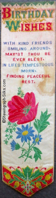 bookmark with title words, words of a verse and image of a poppy flower