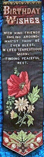 bookmark with title words, words of a verse and image of a poppy flower