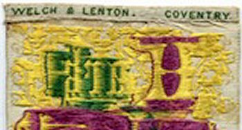 WELCH & LENTON makers name woven on the reverse top turn-over of this bookmark