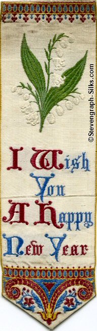 Bookmark with title words and image of a lily flower with berries