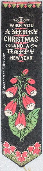 Bookmark with title words and image of flowers