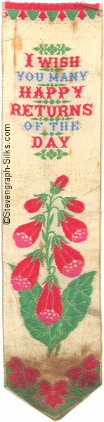 Bookmark with title words and image of red flowers only