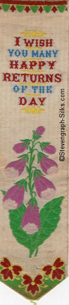 Bookmark with title words and image of red flowers only