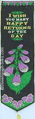 Bookmark with title words and image of red flowers only