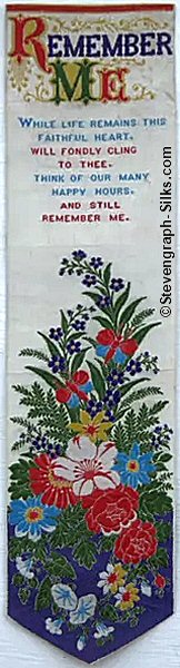 Bookmark with title words, short verse and large image of flowers