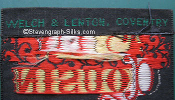 Welch & Lenton logo on the reverse top turn-over of this bookmark