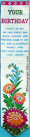 Bookmark with title words, words of a verse, and image of flowers