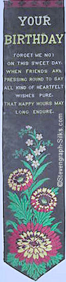 Bookmark with title words, words of a verse, and image of flowers