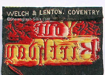 Welch & Lenton logo on the reverse top turn-over of this bookmark