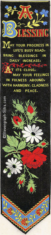 Bookmark with words and image of flowers