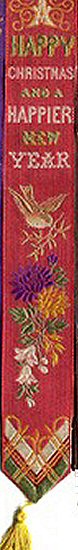 Bookmark with words, image of bird and small bunch of flowers