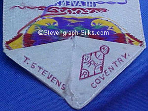 Stevens logo and diamond registration mark on the reverse pointed end of this bookmark
