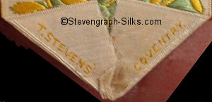 Stevens logo on the reverse pointed end of this bookmark