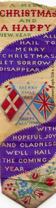 Bookmark with words and image of crossed flags