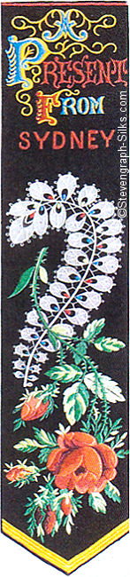 Bookmark with title words and flower design